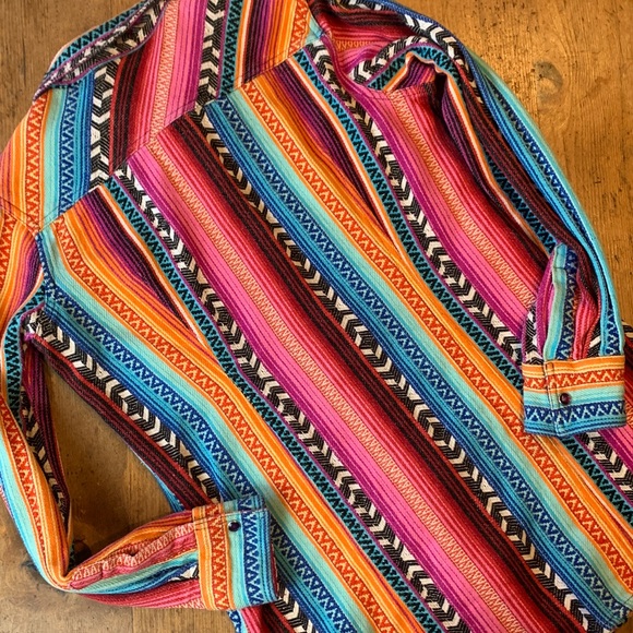 Crazy Train Multicolor Striped Snap Close Western Shirt - Picture 11 of 16
